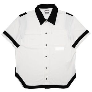 Men’s/Unisex White with Black trim details  Top